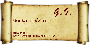Gurka Irén névjegykártya